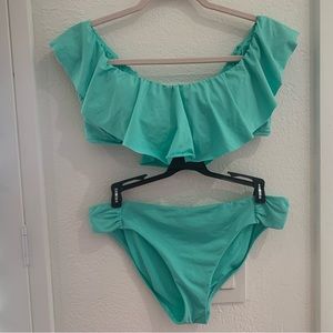 Trina Turk Women’s Monaco Ruffled Bandeau Bikini Top and Bikini Bottom